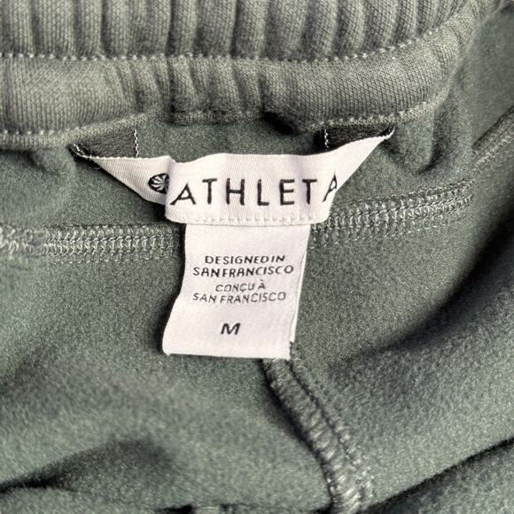 Athleta Pant Triumph Hybrid Crop Women's SZ M Athleisure Pull On Green Pockets - Picture 3 of 13
